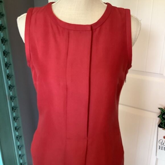 Talbots Red Cotton/Silk Sheath Dress 🌼👗❤️ - Picture 2 of 9